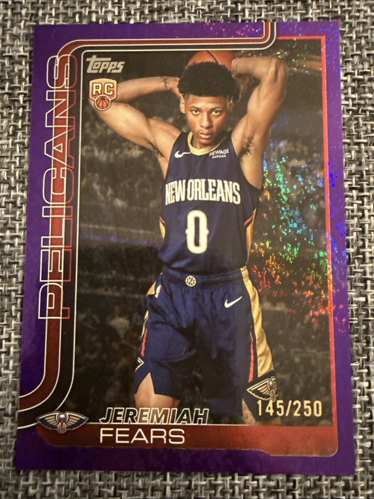 Jeremiah Fears 2025-26 Topps Flagship RC Purple Glitter Foil /250 #207