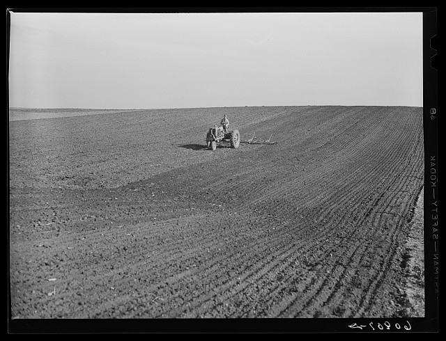 Photo:1930s Farm Tractor Plowing Field Agriculture Rural Landscape