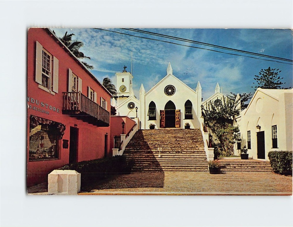 Postcard St. Peters Church St. Georges Bermuda British Overseas Territory