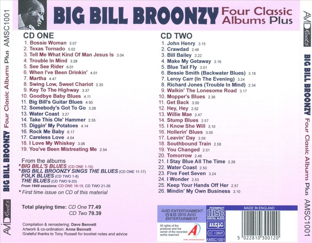 Big Bill Broonzy Four Classic Albums New Cd