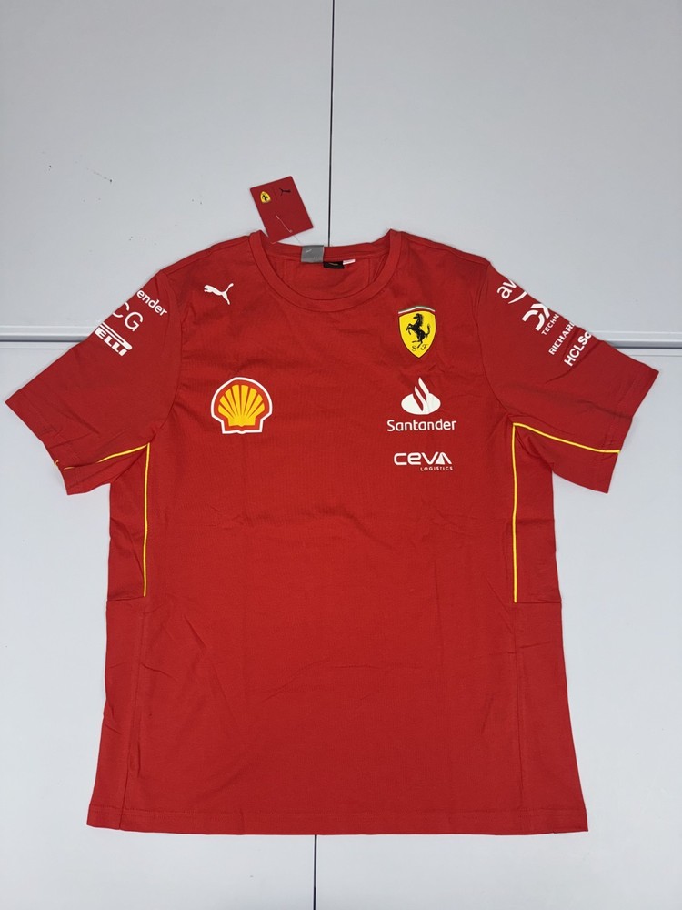 Puma Ferrari Shirt Men's F1 Ferrari Scuderia Drivers Tee Red NWT Size L $70