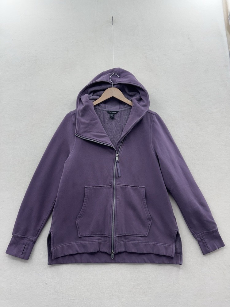 Athleta Women’s Large Cozy Karma Side Zip Funnel Neck Sweatshirt Purple