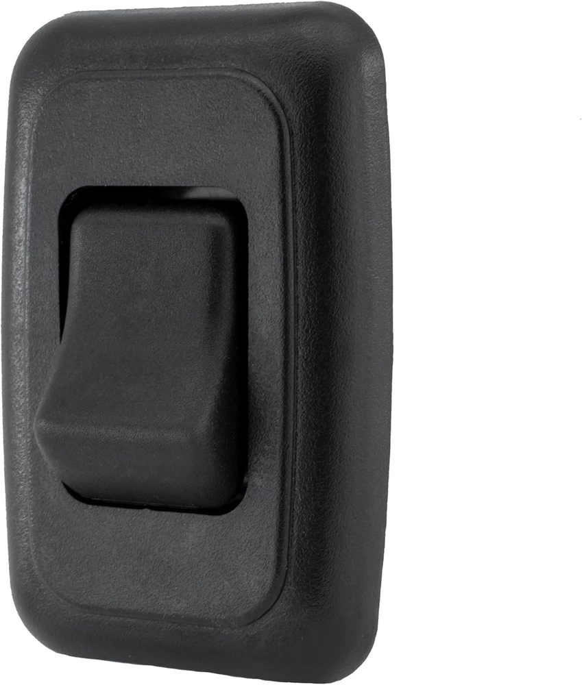 Single SPST On-Off Switch with Bezel, 12-Volt, for RV, Trailer, Camper (Black)