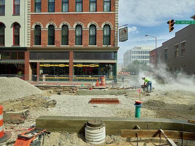 Muncie Indiana 2016 Downtown Street Repairs Utility Work Construction