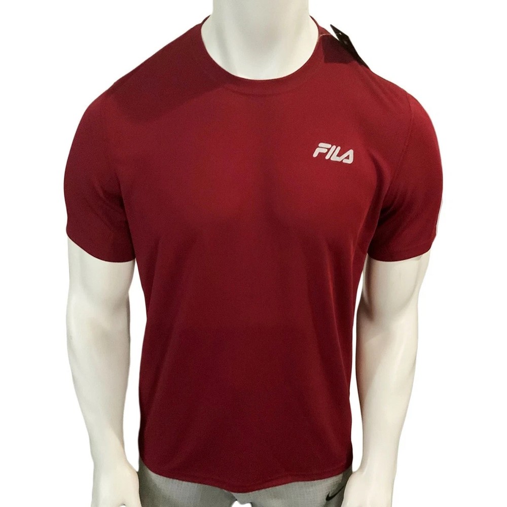 Msrp $32.99 Nwt Fila Men's Red Crew Neck Short Sleeve Training T-Shirt Size L