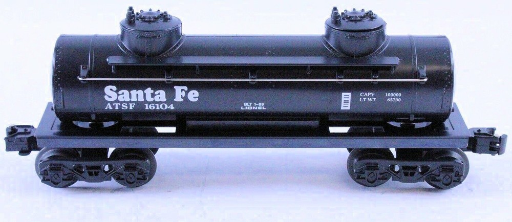 LIONEL 6-16104 SANTA FE RAILROAD 2-DOME TANK CAR ATSF #16104 BLACK *NOS*OVP*
