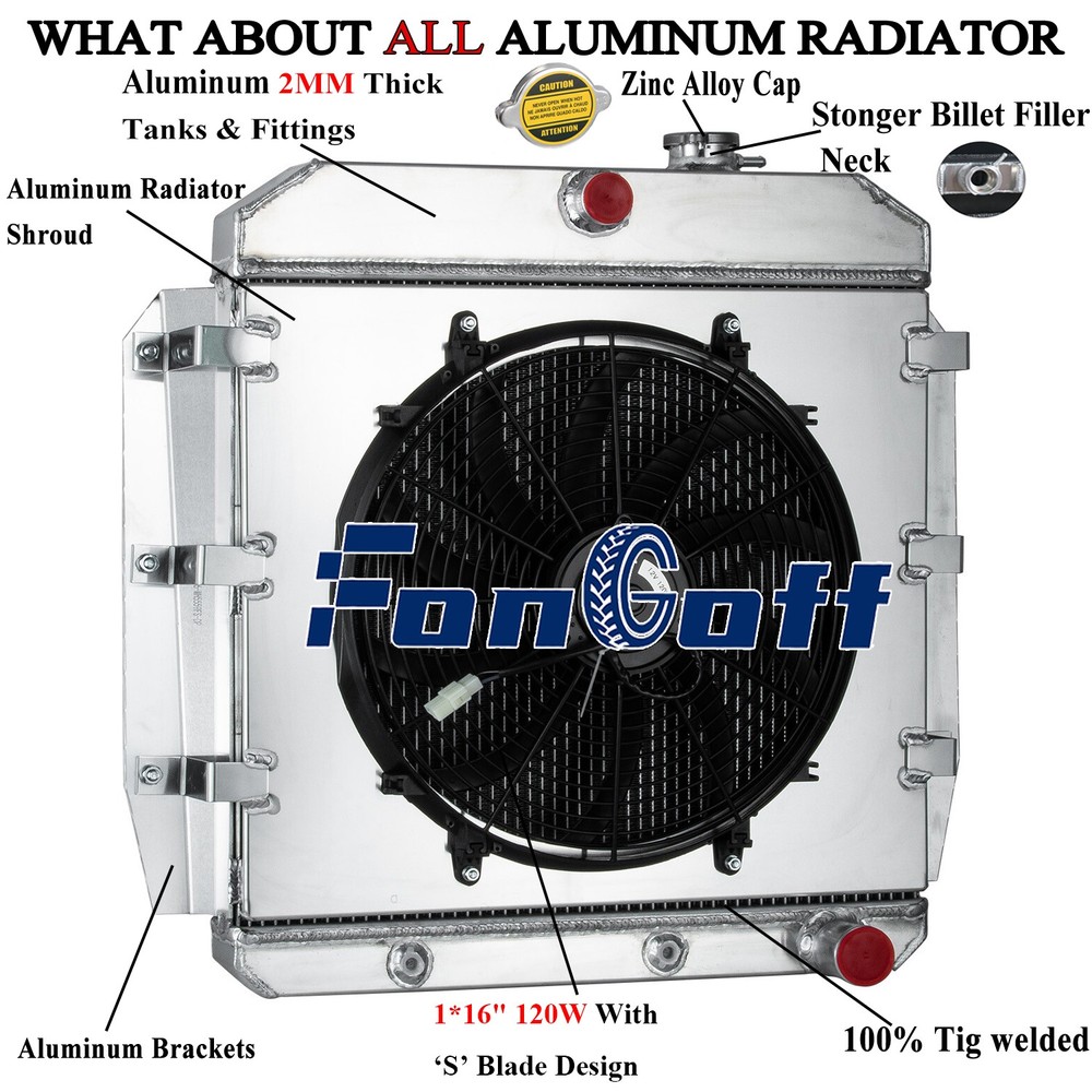 3 Row Radiator Shroud Fan For 1955-1959 Chevy/GMC Truck Pickup Suburban Apache
