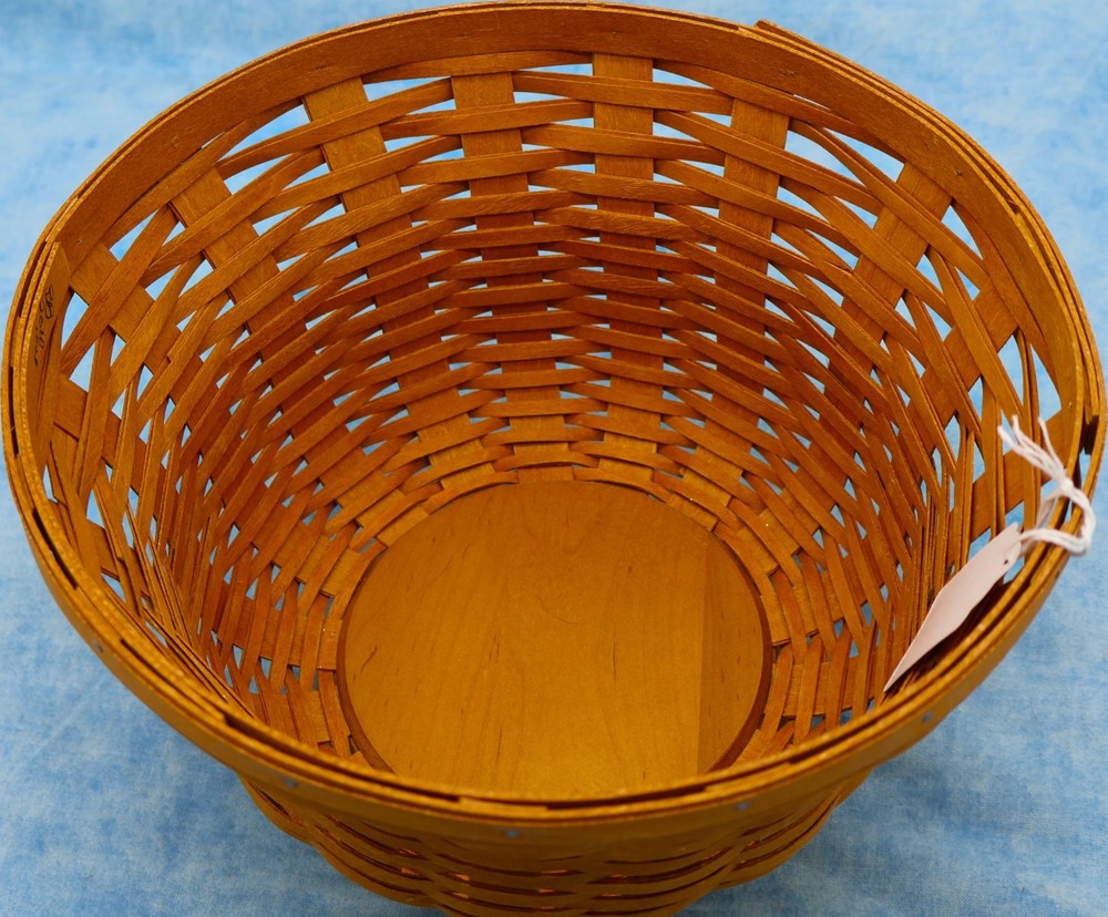 Longaberger 2010 Large Round Basket with WoodCrafts base 10.5” Diameter