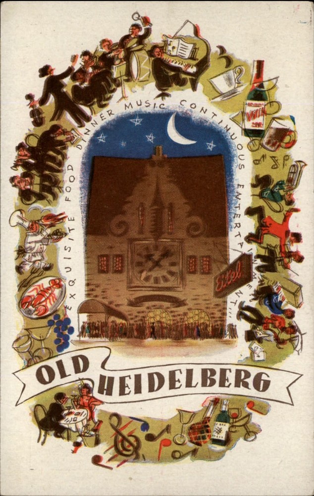 Chicago Illinois Eitel Old Heidelberg Restaurant unused vintage postcard