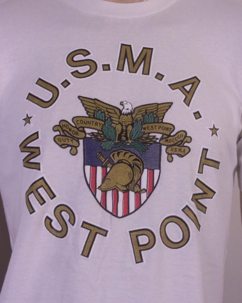 vintage 90s USMA West Point T-Shirt Nutmeg Mills USA single stitch SZ L