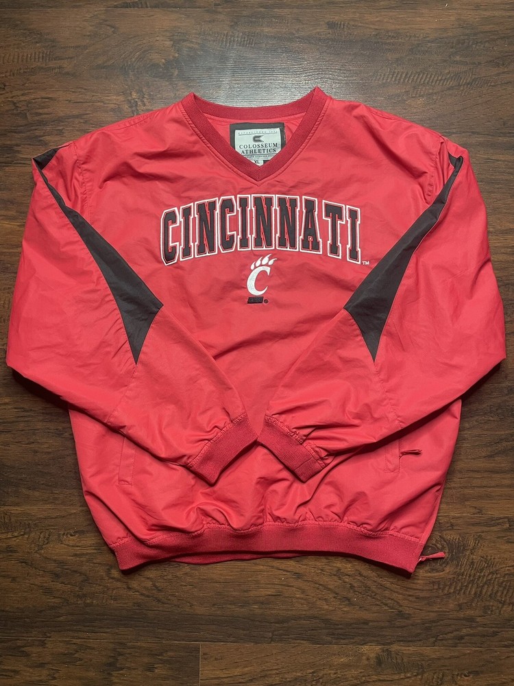 Cincinnati Bearcats Football Basketball Red Pullover Jacket Shirt Men XL X-Large