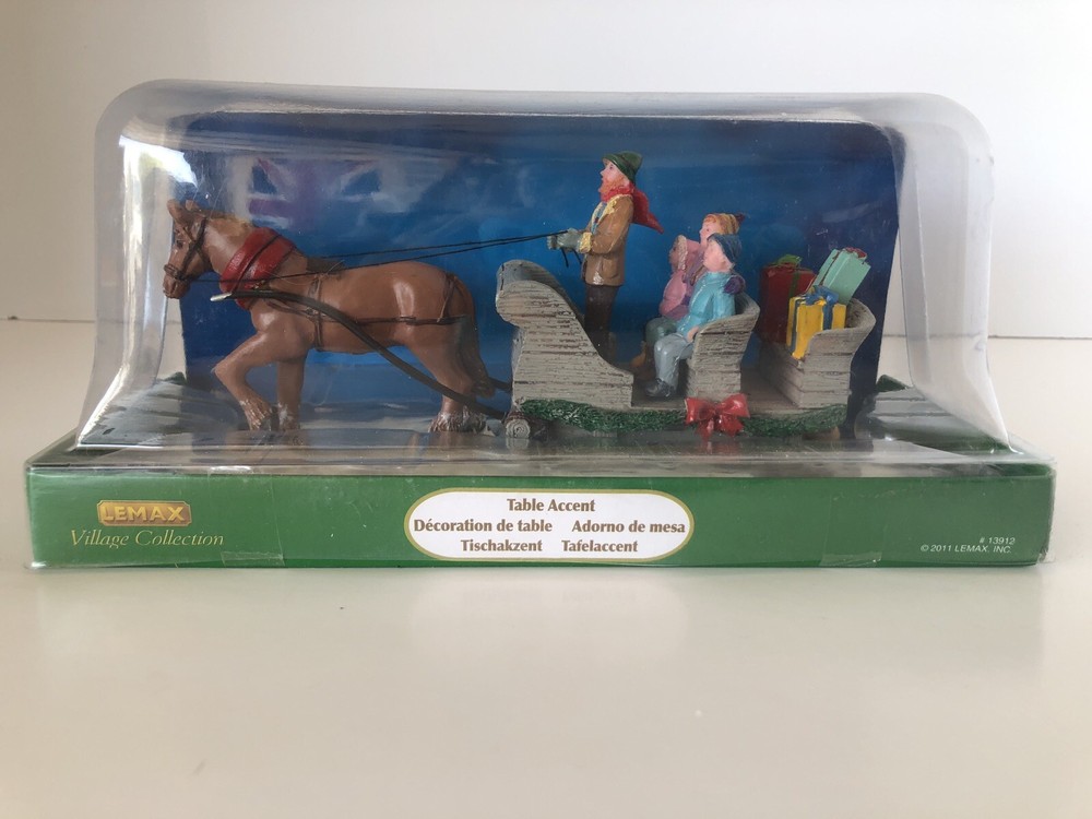 LEMAX Retired 2011 Christmas Village Sleigh Ride Table Accent for Family Gifts-image