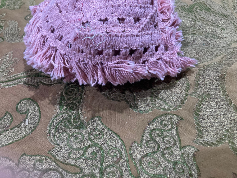 French Vintage Pink   Cotton Tassel Trim 2