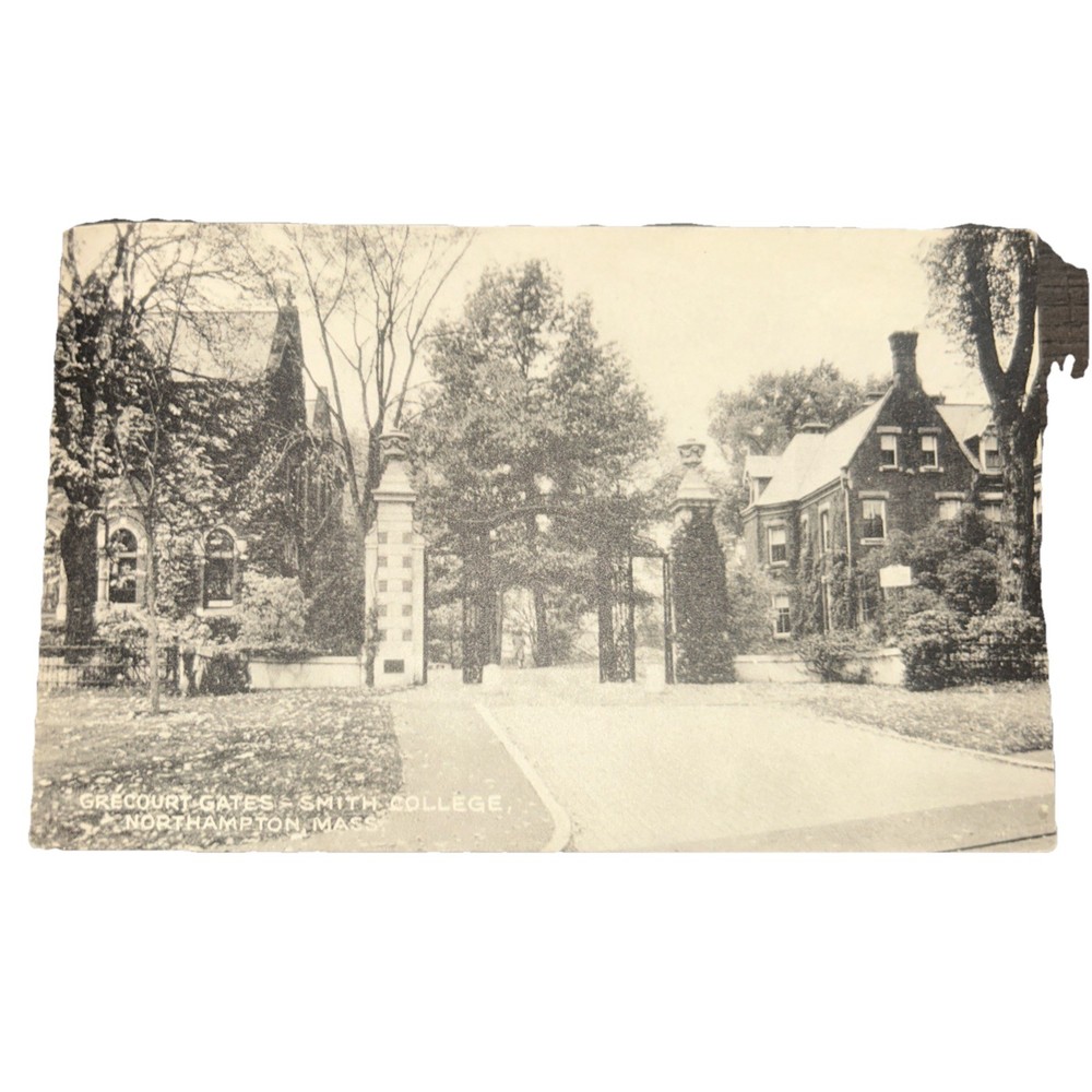 Postcard Grecourt Gates Smith College Northampton Massachusetts Mass