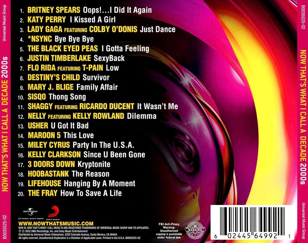 Various Artists Now Decade 2000S New Cd