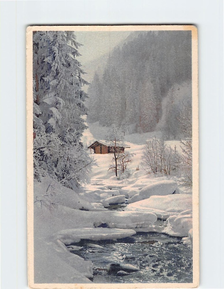 Postcard River Snow Nature Landscape Scenery