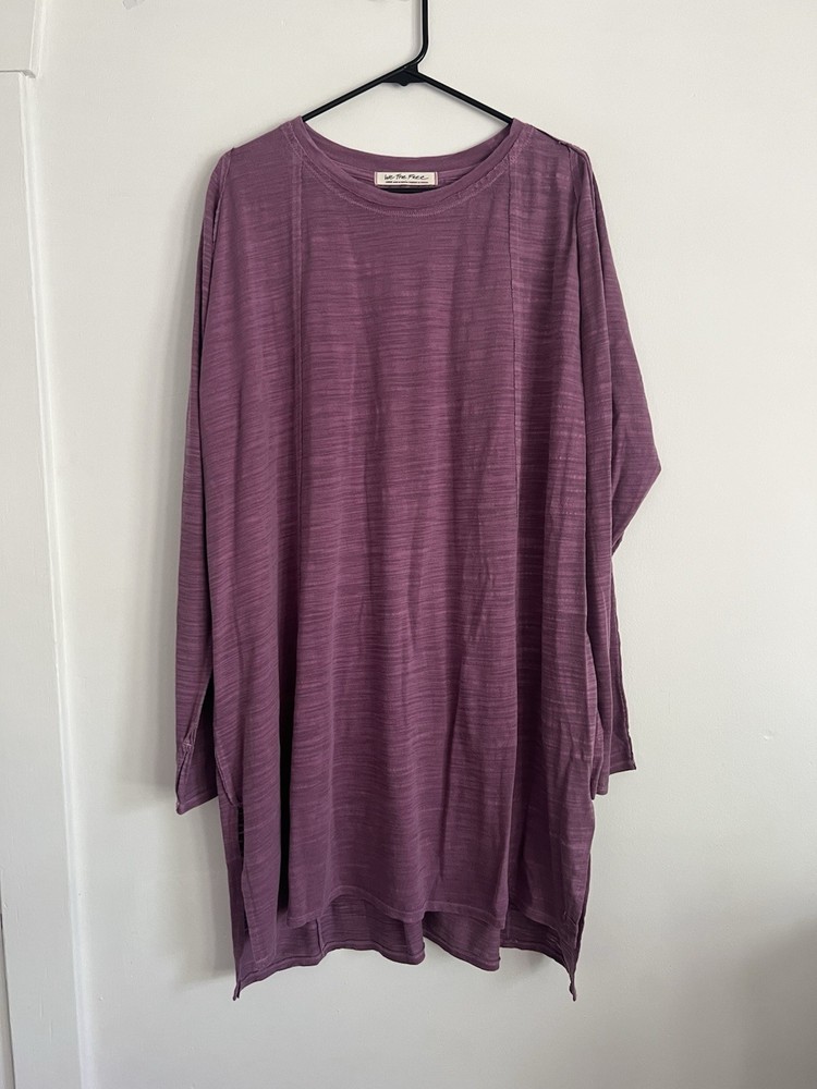 FREE PEOPLE We The Free Purple Oversized Long Sleeve Tunic Top Women's Large