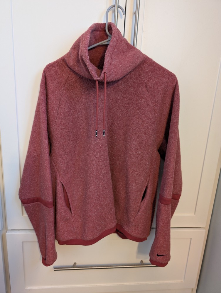 Nike Therma Fleece Pullover Sweatshirt Womens Large Cozy Cowl Neck Training