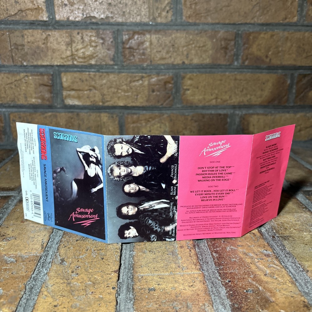 Scorpions Savage Amusement ✅ Cassette Cover Insert Only ✅ 1988 Polygram Records