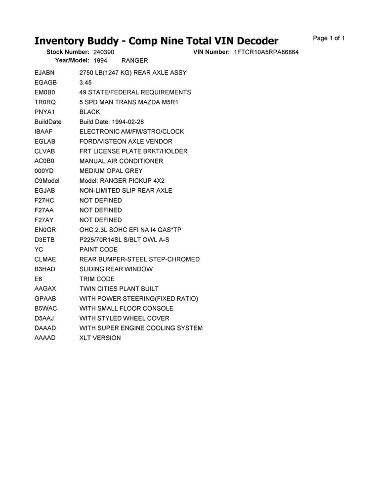 1994 Ford Ranger MT No AC Used Radiator Grade A Fit-image