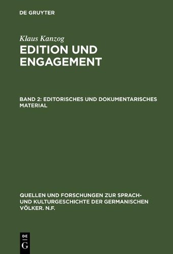 Klaus Kanzog Editorisches und dokumentarisches Material (Hardback)