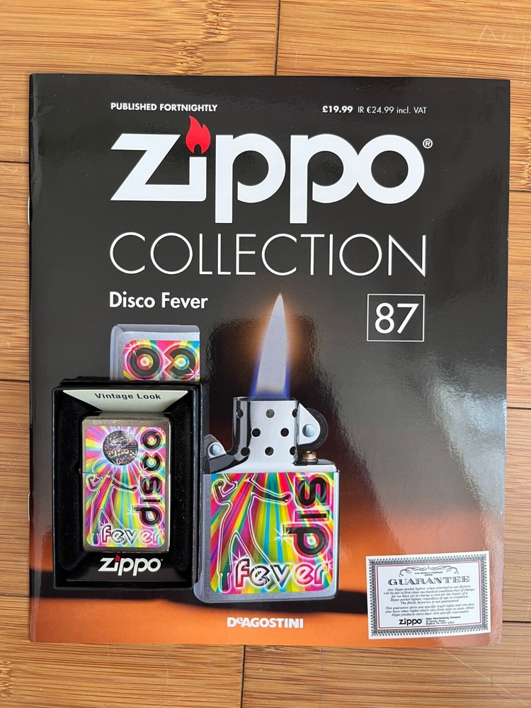 NEW DEAGOSTINI ZIPPO WINDPROOF LIGHTER COLLECTION ISSUE 87 DISCO FEVER & MAG