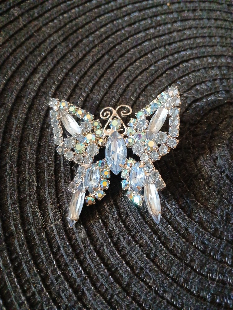 Vintage Estate Blue Butterfly Brooch