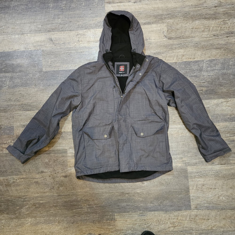Swiss Tech Jacket w/Hood Men Size Medium Fleece Lined...NEW