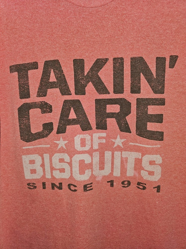 Loveless Cafe Biscuits Tennessee Small Mens Red Graphic Logo Short Sleeve Tee