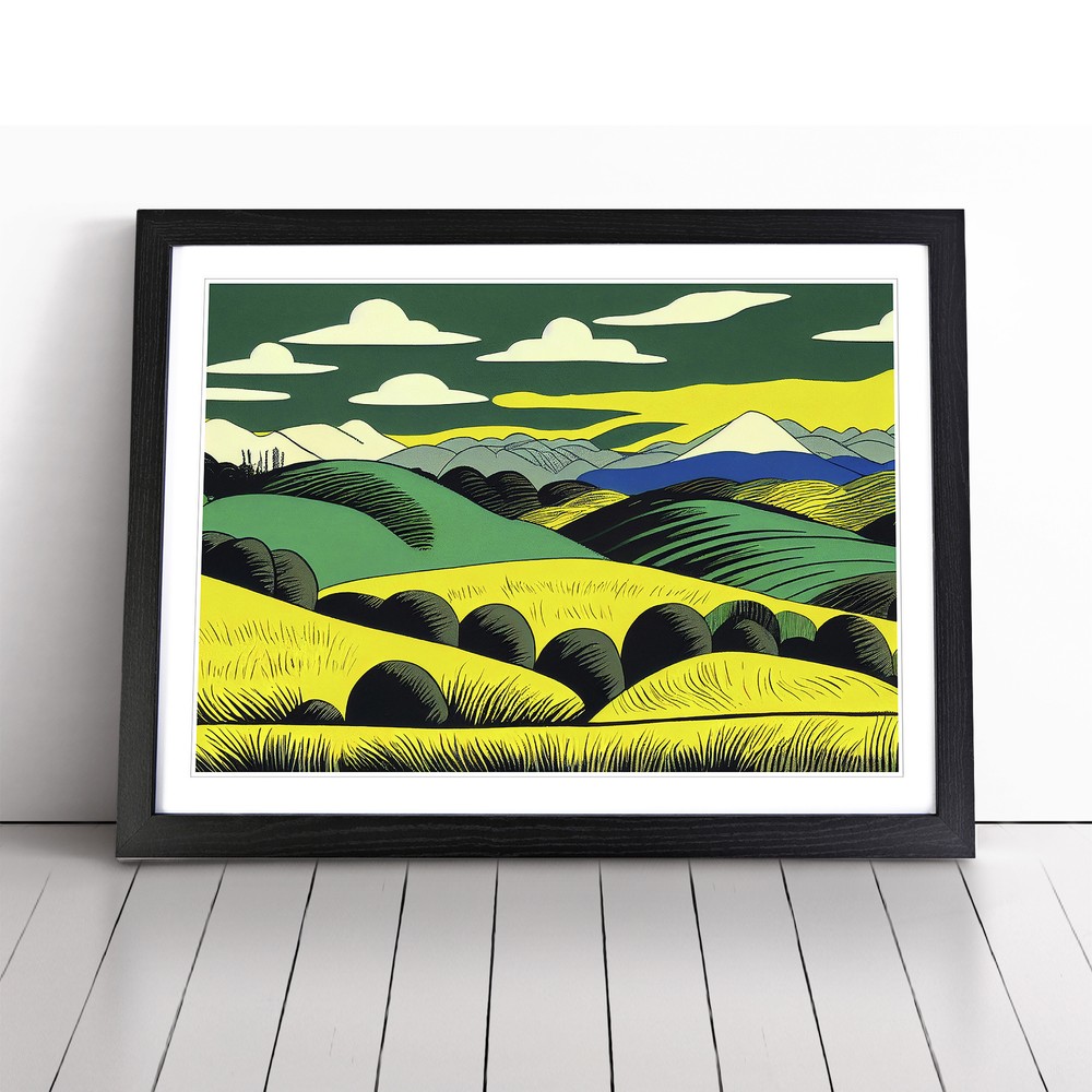 Pop Art Meadow Landscape Vol.4 Abstract Wall Art Print Framed Picture Poster