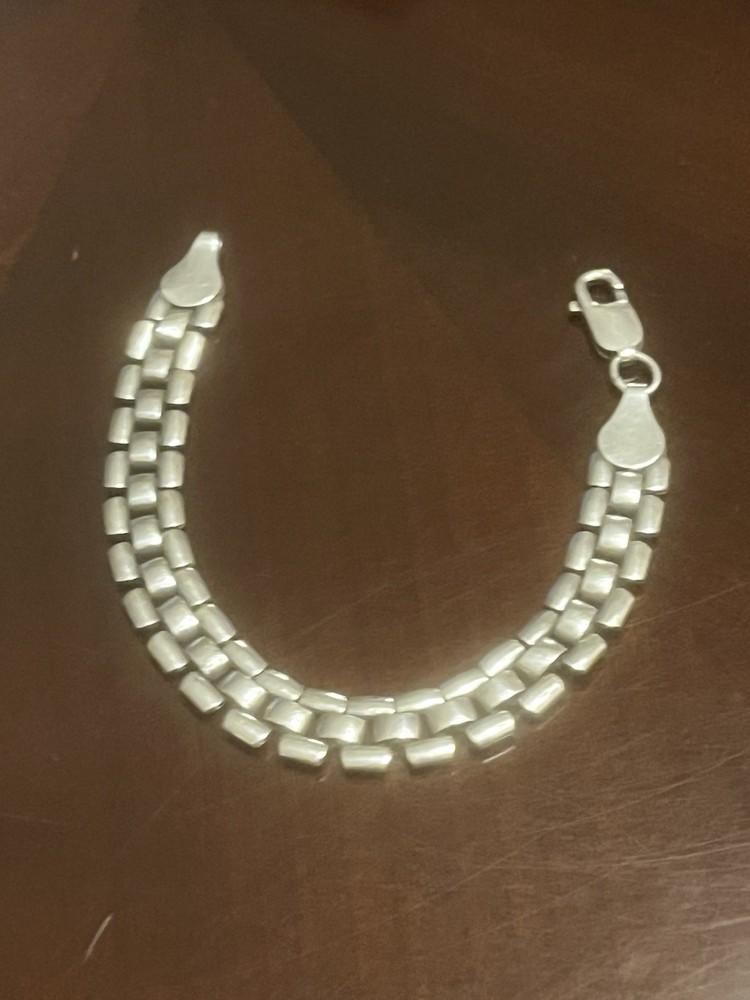 925 Sterling Flat Link Bracelet 7” Long 18 g