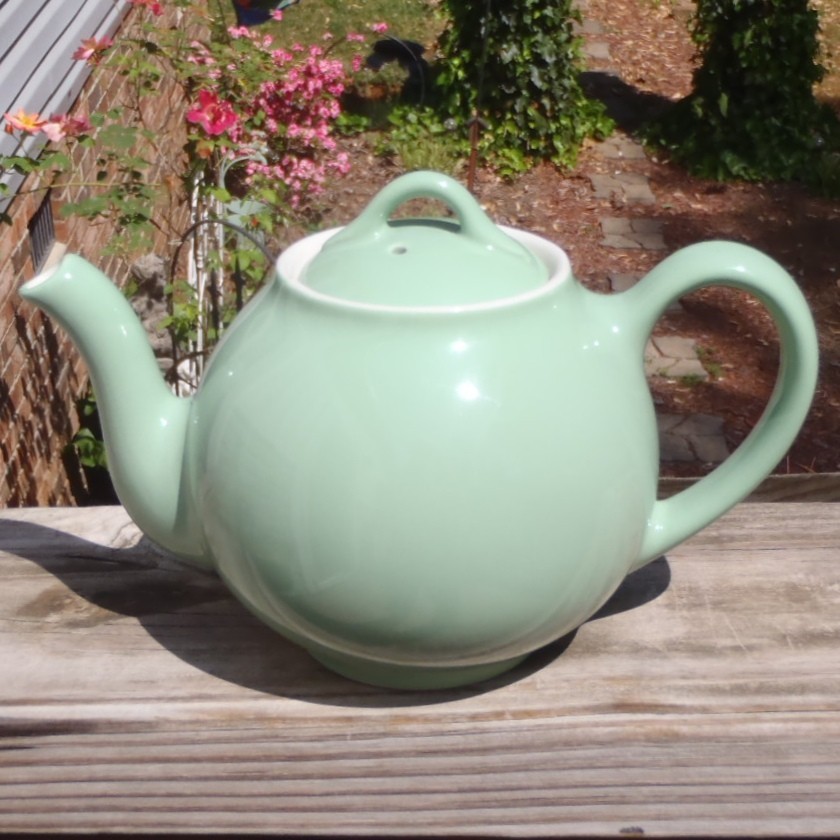 Vintage Hall China Gloss Green Pottery French 4 CUP TEAPOT w/COVER LID USA VGUC