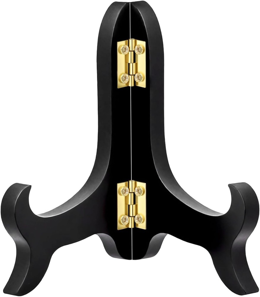 Vin Beauty Wooden Display Stand Plate Easels Holder 4 Inch Black Decorative Plat