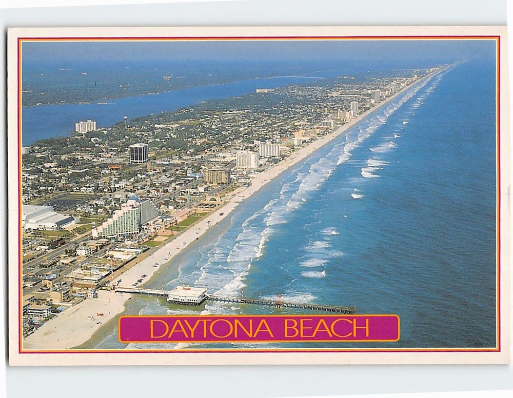 Postcard Aerial View of Daytona Beach Florida USA