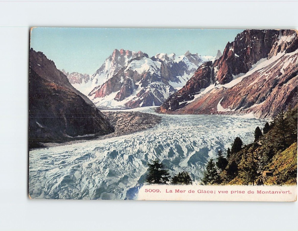 Postcard Montanvert Mer de Glace Glacier France