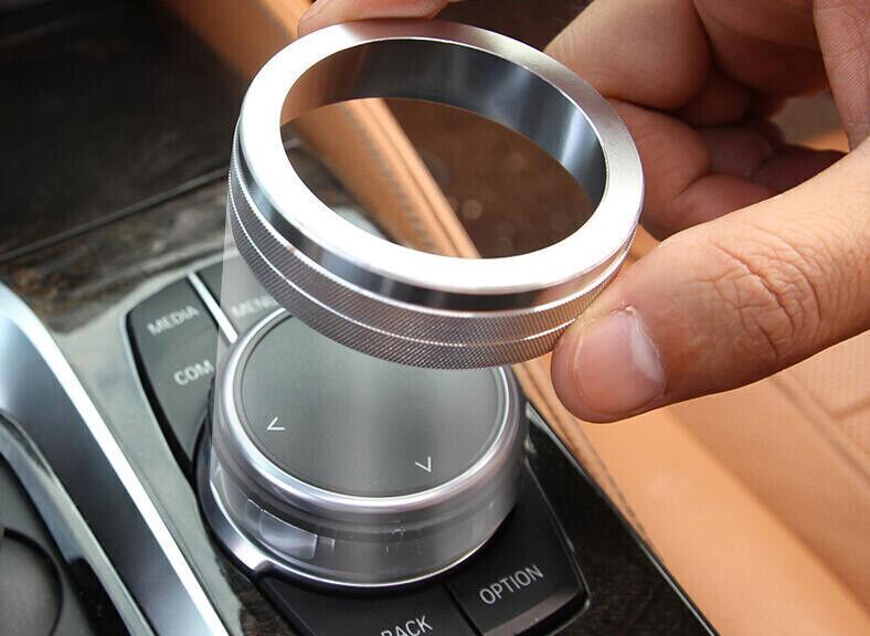 Multimedia Button Switch Middle Console Series Silver Aluminum For BMW 5 2018-22