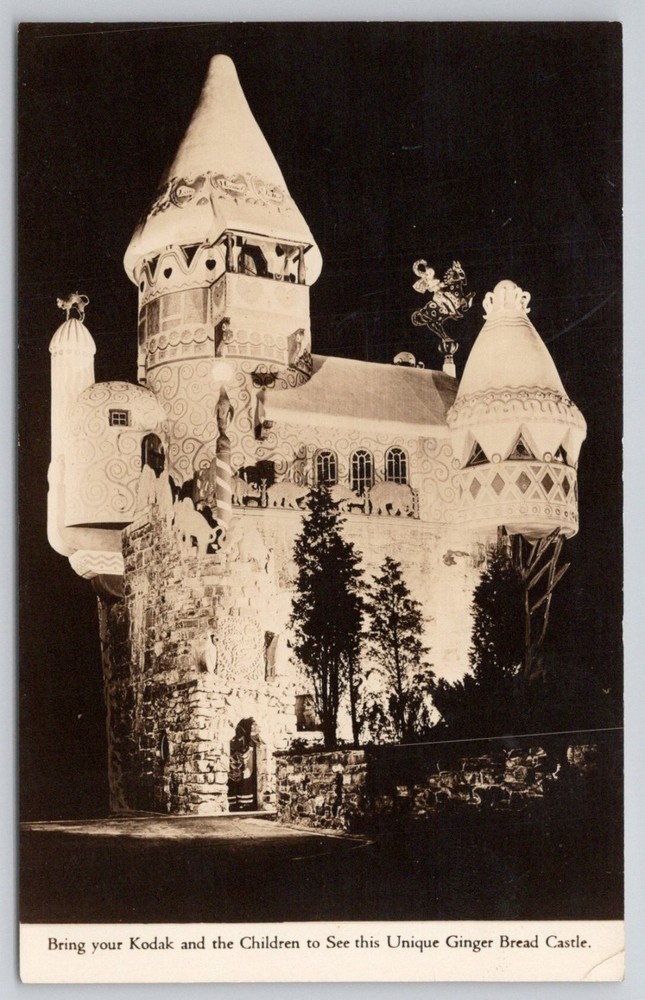 Ginger Bread Castle Hamburg NJ Real Photo Postcard Joseph Urban Uneeda Bakers