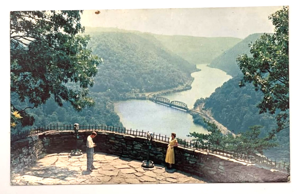 Hawks Nest New River Canyon West Virginia Postcard