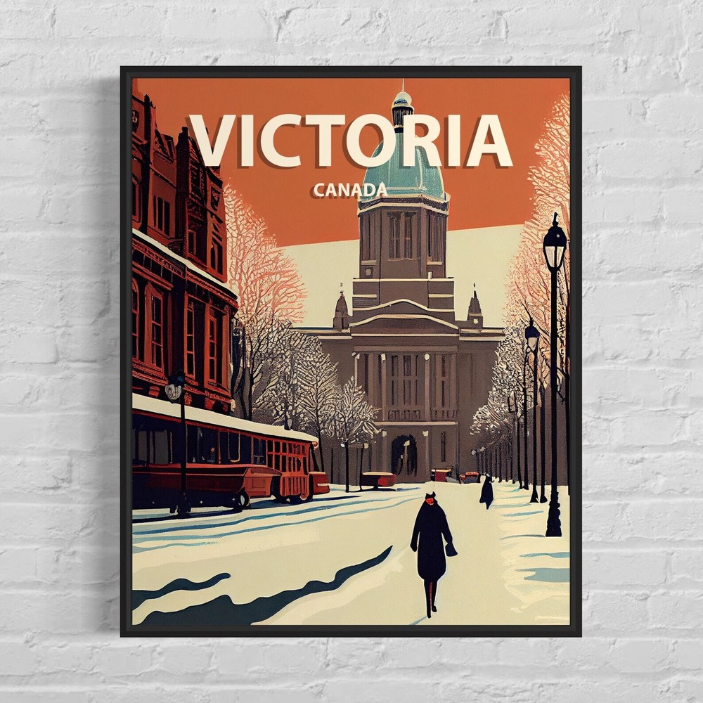 Victoria Canada Retro Art Print Victoria Wall Art Illustration Victoria Vintage
