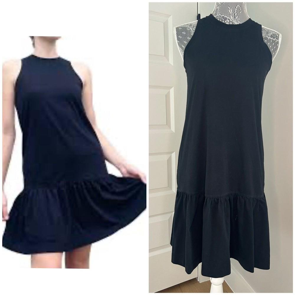 Madewell Women's XS Black Sleeveless Drop Waist Tank Dress Short Length