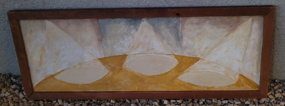 Large Authentic Abstract Mid Century Modern Painting from Palm Springs-image