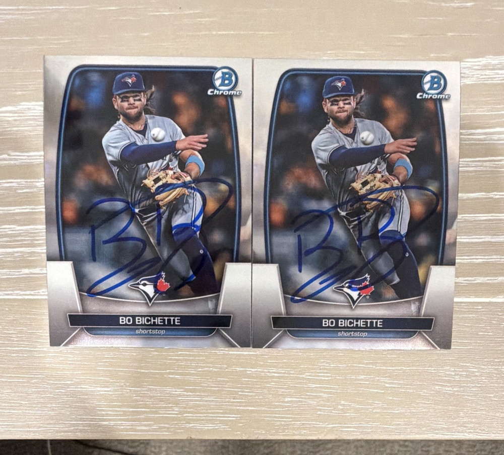 Topps 2023 Bowman Chrome Bo Bichette Blue Jays 2-Card Auto Lot #6