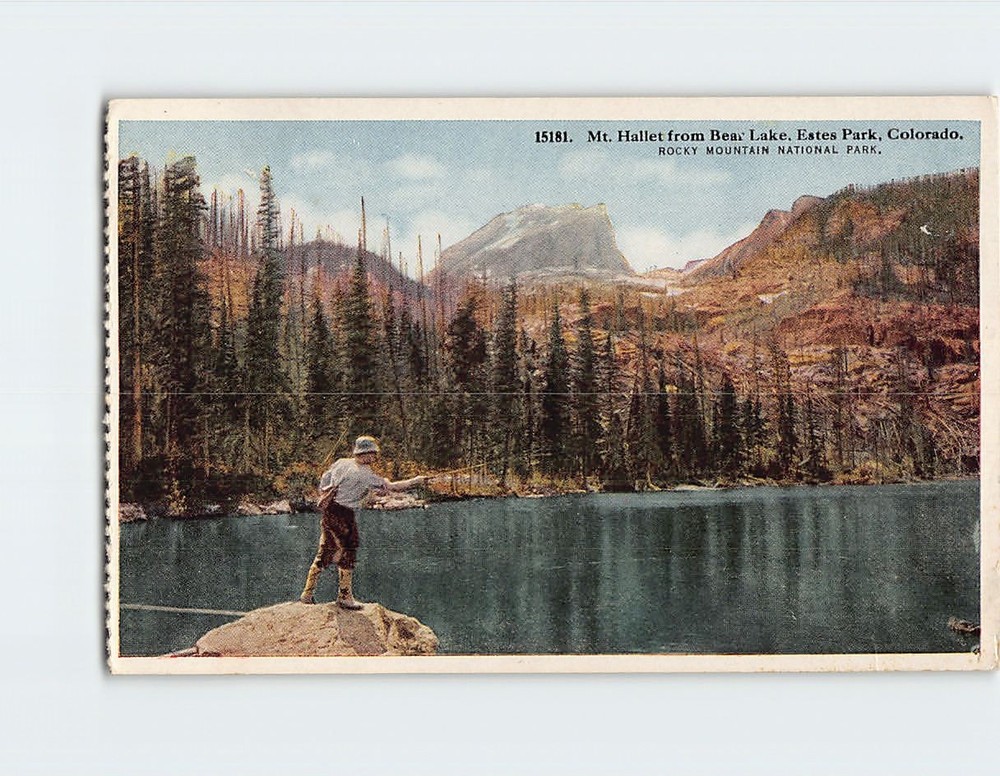Postcard Mt. Hallett from Bear Lake Estes Park Colorado USA