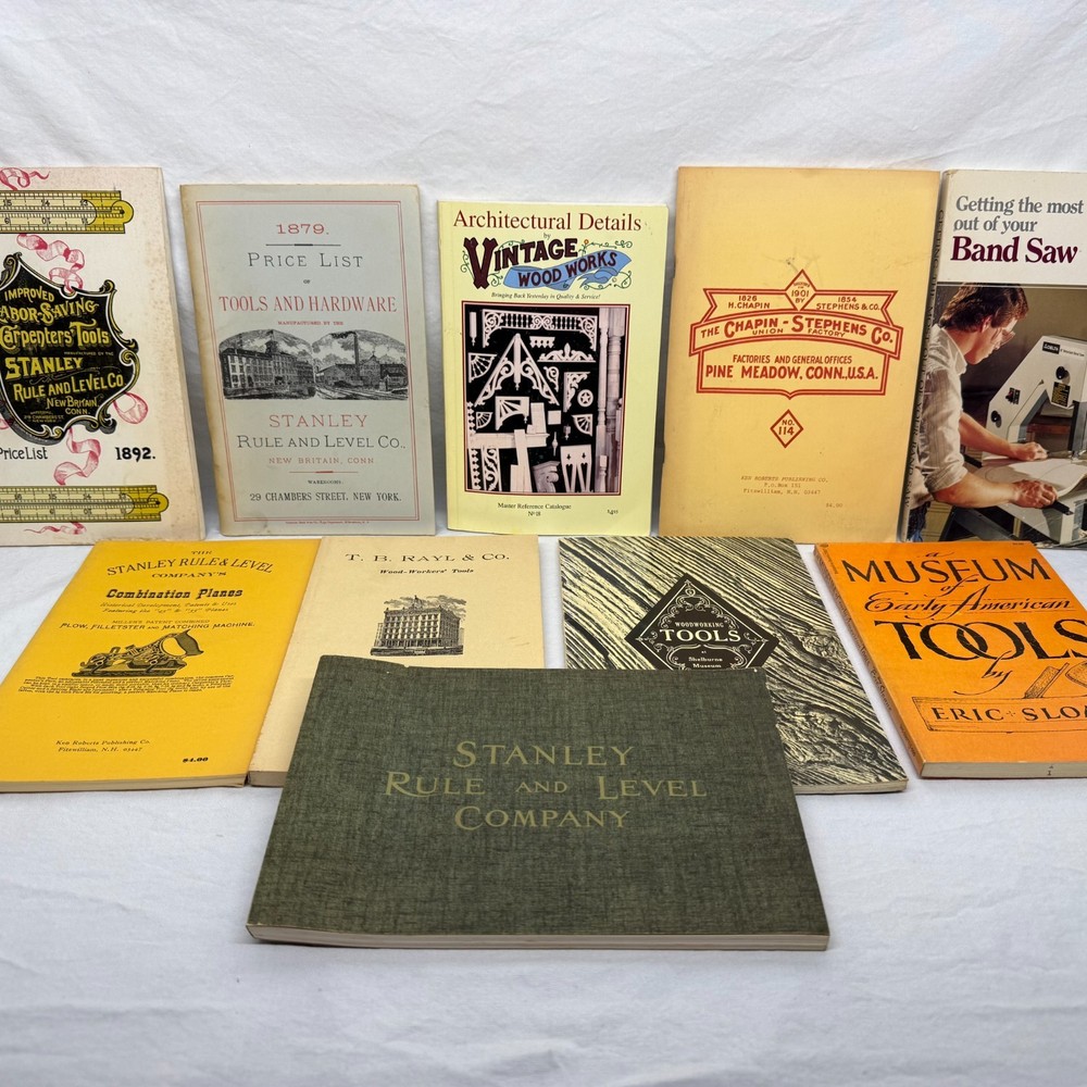 Lot of Old Carpenter Tools Pricing Books & Tool Related - Stanley & Other Types