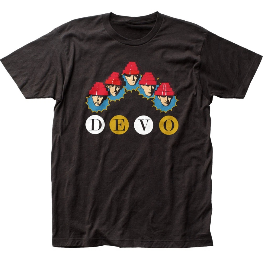 Devo Whip It Heads T Mens T Shirt Rock and Roll Music Classic Band Tee New Black