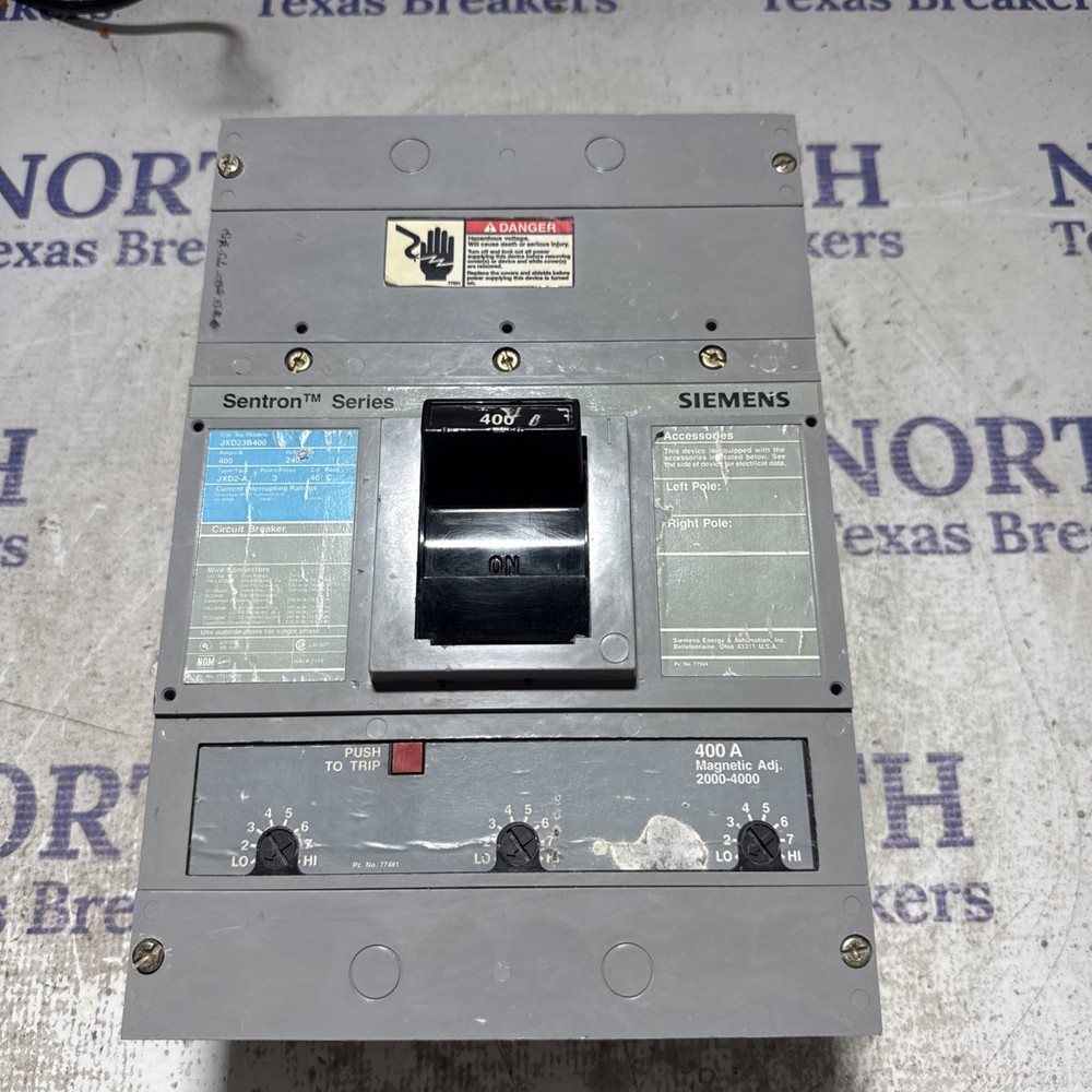 💥Siemens Sentron Series 400A Circuit Breaker 3P 240V Jxd23B400 W/ 400A Trip