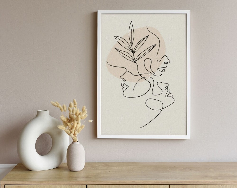Illustrated Female Woman Faces Art Poster Premium Quality Choose your Size