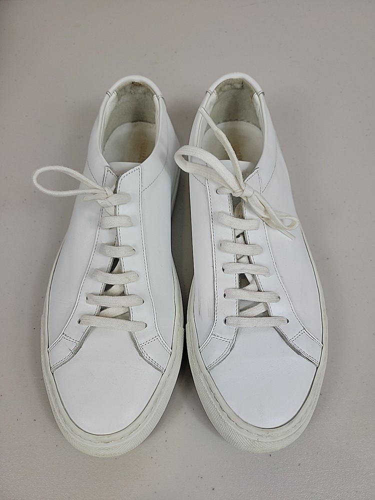 Woman By Common Projects Achilles Low Top Leather White Sneaker Size 39 US 9-image