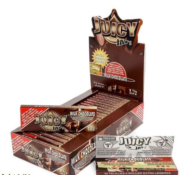 Juicy Jay’s Milk Chocolate Flavored Rolling Papers 1 1/4 – 24pks Display