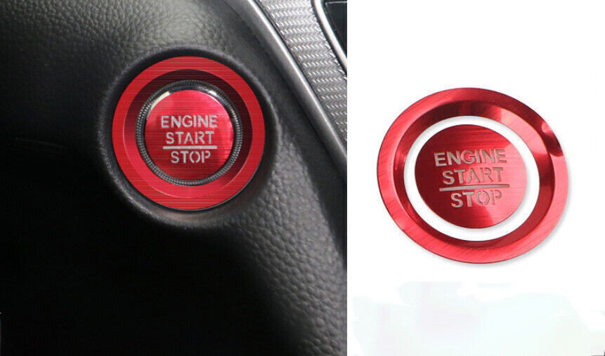 For Honda Accord 2018-2022 Red Aluminum Start Button Lgnition Switch Stickers 2P